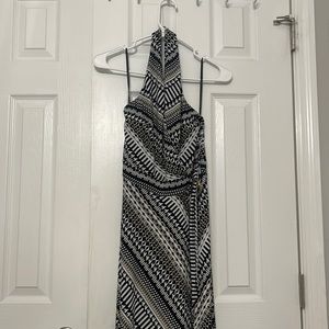 White House black market black and white patterned maxi dress